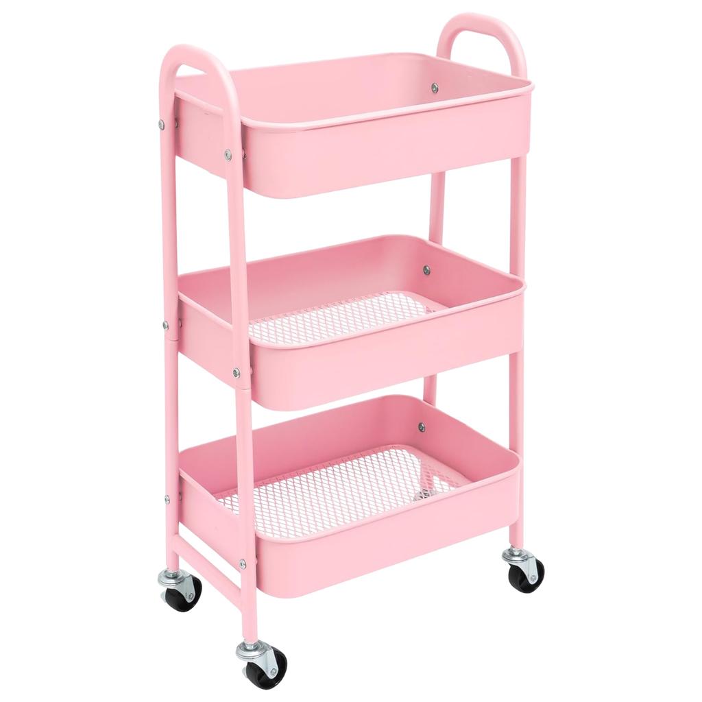 Carrello portascomparti con ruote carrello da cucina con ruote 3 ripiani carrello mobile organizer per camera da letto bagno ufficio,carrello multiuso