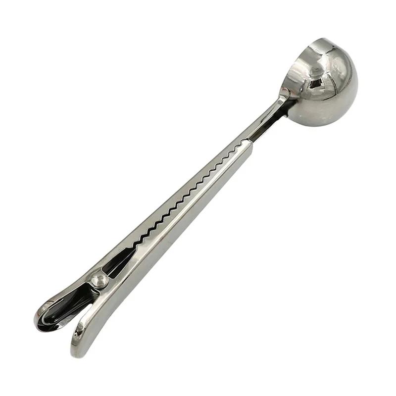 

2 в 1 кофейная ложка с зажимом, мерная ложка из нержавеющей стали, кофейные ложки, ложка для сухого молока с зажимом, кухонные принадлежности