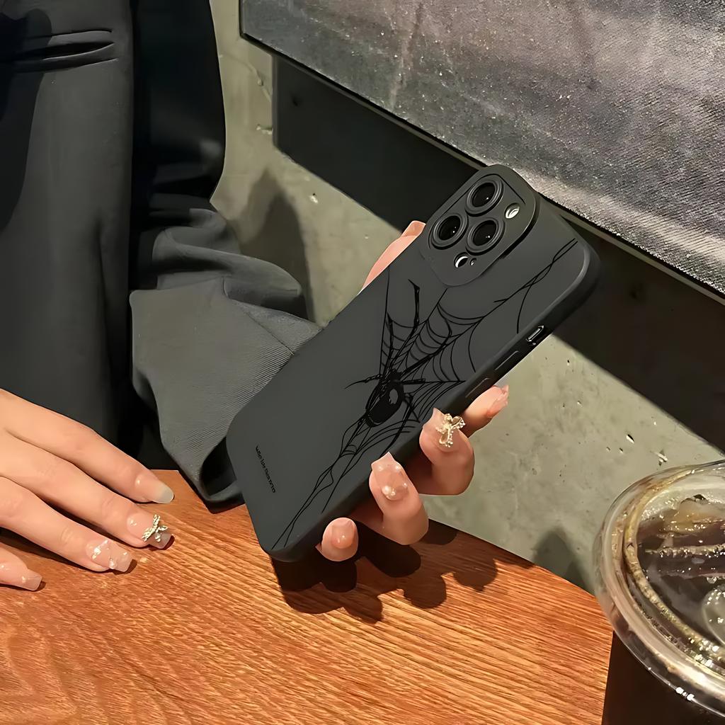 Halloween Black Spider Web Phone Case For iPhone 17 16e 16 15 14 13 12 11 Mini Air Pro Max X XR XSMax 8 7 6 6S Plus Soft Cover