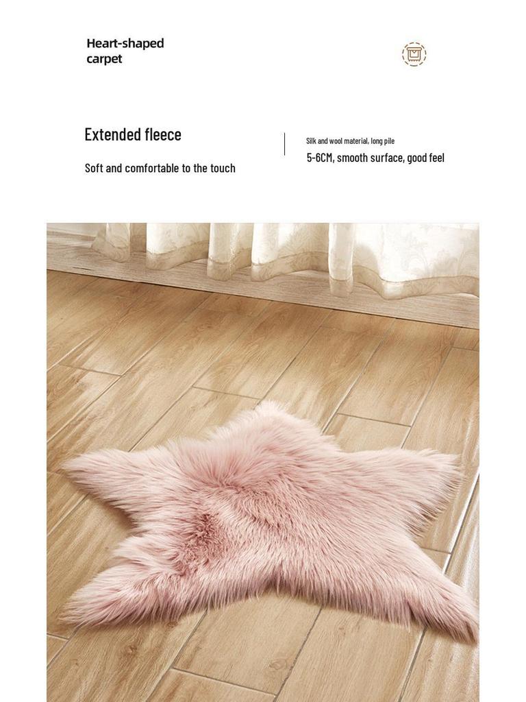 Machine Washable Modern Faux Fur Rug - Dirt-Resistant Living Room/Bedroom Mat