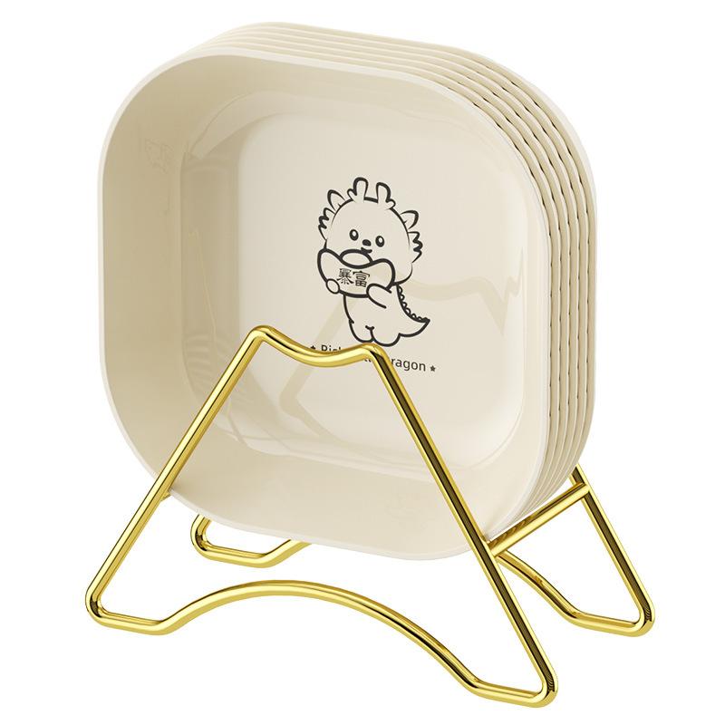 Happy Bear Spit Bone Plate Plate, Dining Table Surface Garbage Plate, Food Grade Fruit Plate, Light Luxury High-End Food Plate