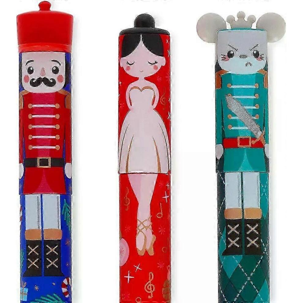 Legami El Cascanueces Juego de 3 Bolígrafos de Gel Borrables Edición Limitada de Navidad Azul, Rojo, Verde Juego de Regalo de Navidad-hh