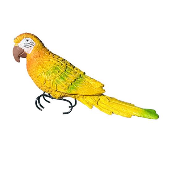 

Bird Ornament Resin Scarlet Macaw Sculpture Realistic Lifelike Parrot Statue Waterproof Outdoor Garden Decoration B