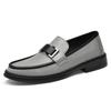 New Designer Brand Black and White Fashionable Color Blocked Loafers Comfortable Non Slip Office Groomsman Dating Leather Shoes