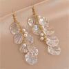 Retro Elegant Acrylic Flower Tassel Earrings - European & American Fashion Niche for Women