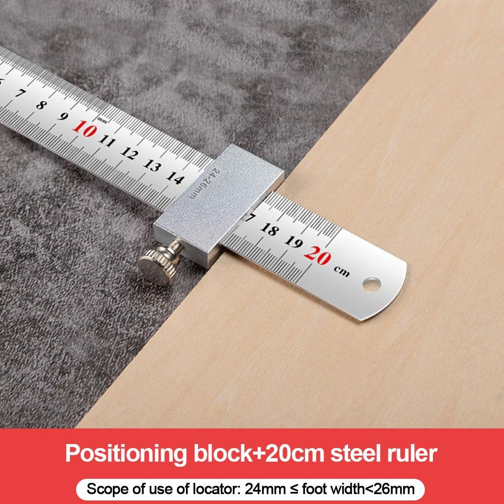 Accurate Positioning Marking Gauge Metal Straight Ruler Steel Ruler Slide Stop Carpentry Work