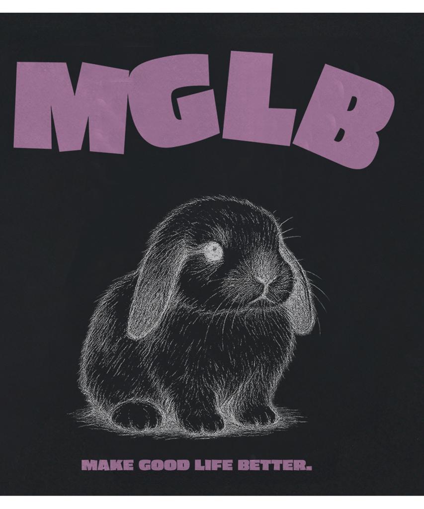MATCHGLOBE Baby Rabbit Oversized Tee (Black)
