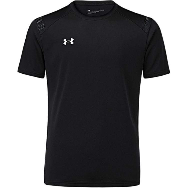Under Armour Custom Sports Loose Quick-Dry Moisture-Wicking Round Neck Pullover Short Sleeve T-Shirt Unisex Tops Black 21500525-001(TEAM702-A25)