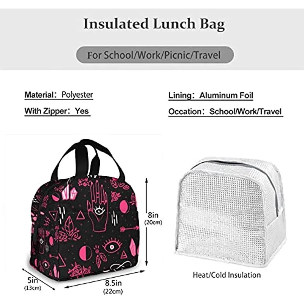 Eyes Insulated Lunch Bag Reusable Lunch Box Cooler Adults Tote Bag for Boys Girls Men Women School Work Office Organizer