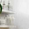 Wall Mounted Bathroom Storage Rack No Nail Space Saving Toiletries Holder Plastic Rustproof Bathroom Shelf Kitchen