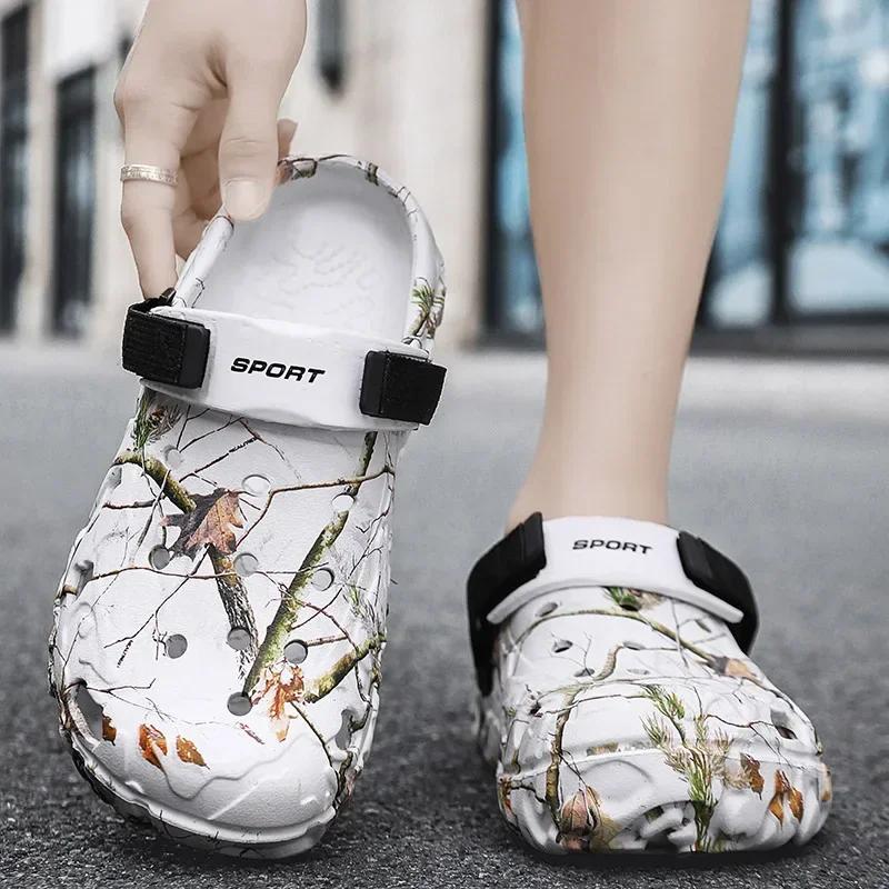 Fashion 2024 Summer New Beach Outdoor Sandals Men's Slippers Garden Clogs Male Casual Shoes Sneaker Sports Aqua Comfort Soft Water Shoes