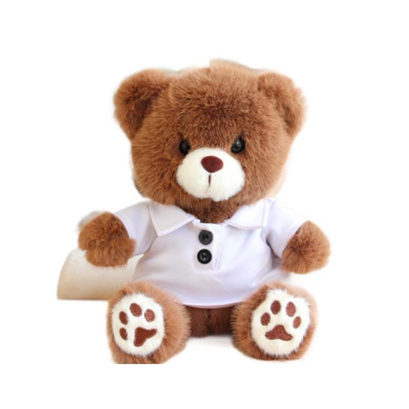 Polo Shirt Bear Doll Plush Toy Cute Teddy Bear Doll Graduation Gift