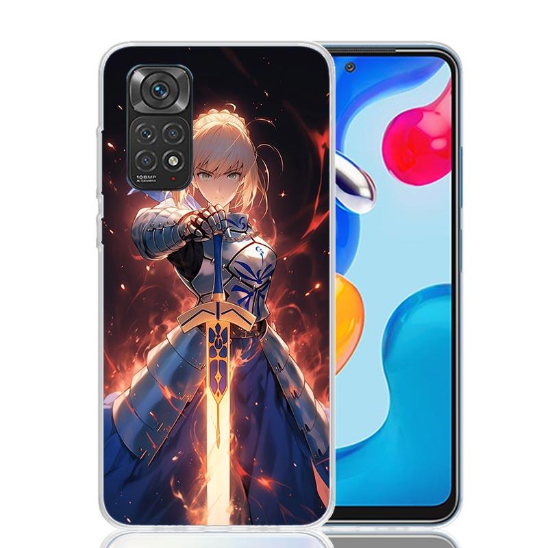 Fate Zero Stay Night Saber Phone Case For Xiaomi Redmi Note 15 14 13 12S 12 Pro Plus 11S 11E 11 11T 10S 10 Art Soft Pattern Cove