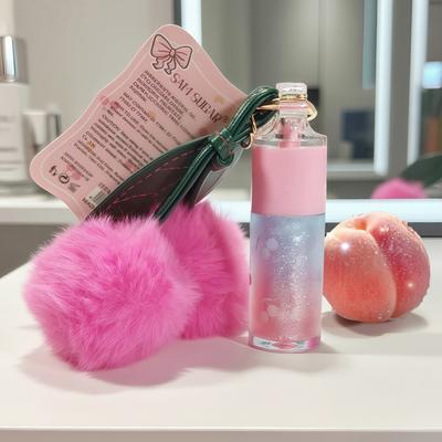 Plush Ball Cherry Lip Oil Hydrating and Glossy Gradient Moisturizing Mirror Lip Balm