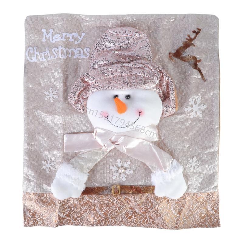 

Christmas Chair Slipcovers Santa Hat Chair Cover for Kitchen Holiday Makeover 6XDE