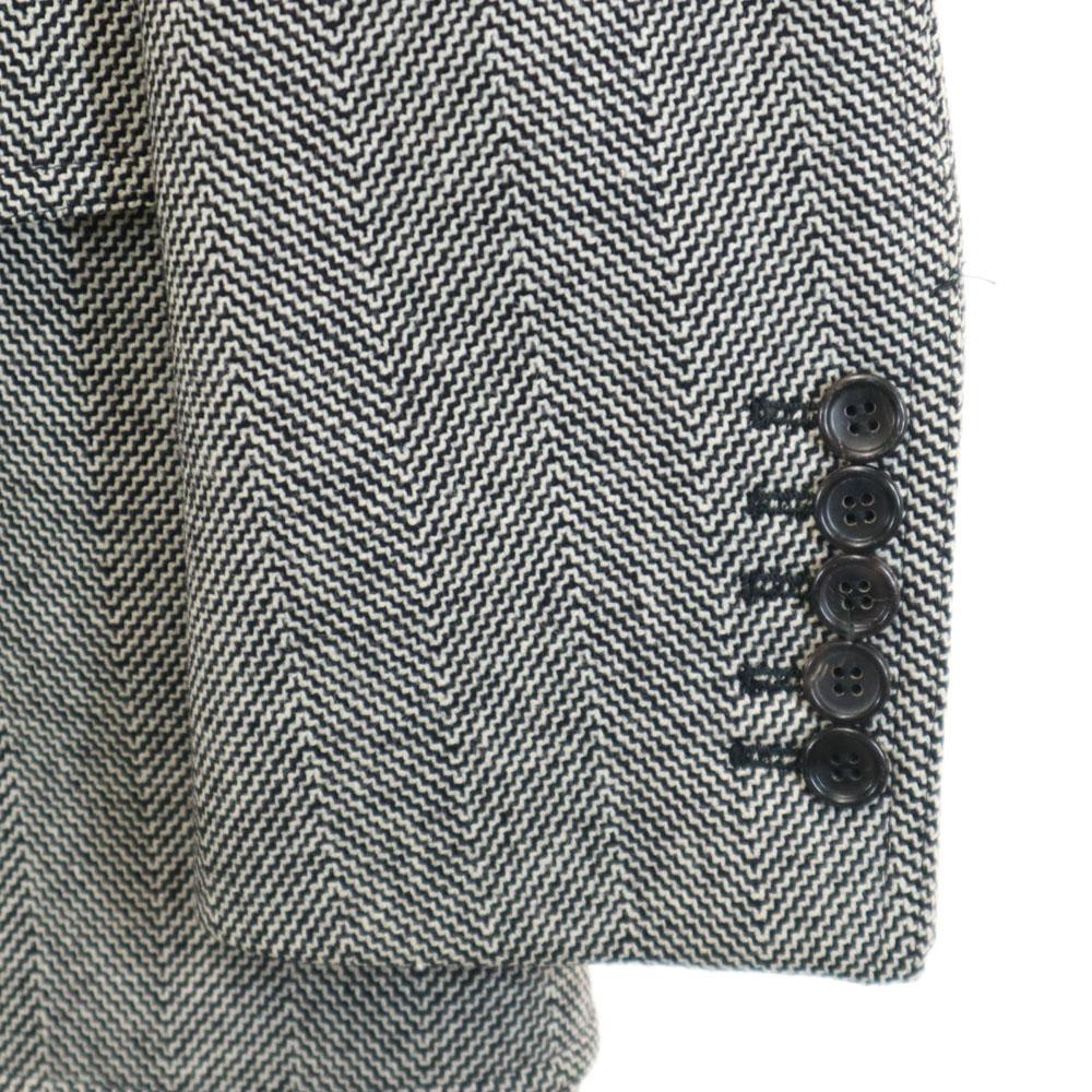 GUCCI Made in Italy Wool Blend Herringbone tailored jacket 44R gray Men's Used