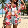 11 Colors Flowers Printing Shirt Summer Hawaiian Beach Vacation Clothing Women's Fashion Street Style Shirt Daily Men's and Women's Shirt