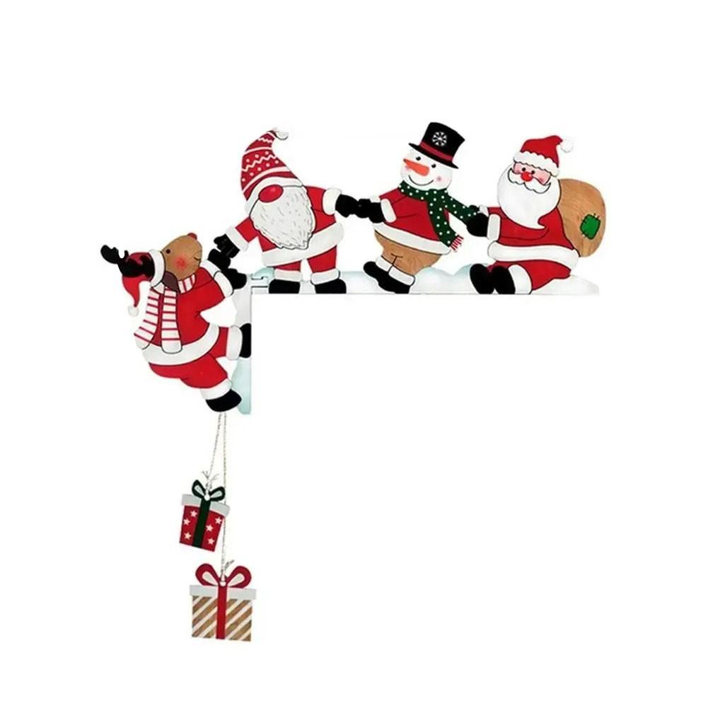 Wooden Christmas Corner Sign Charming Snowman Decoration for Your Holiday Setup