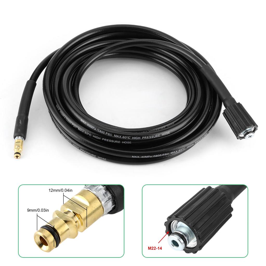 Extension Washer Tube Car Washer Hose 40MPa/5800PSI Auto Washer Hose High Pressure Water Cleaning Rubber Pipe Fit for  K2