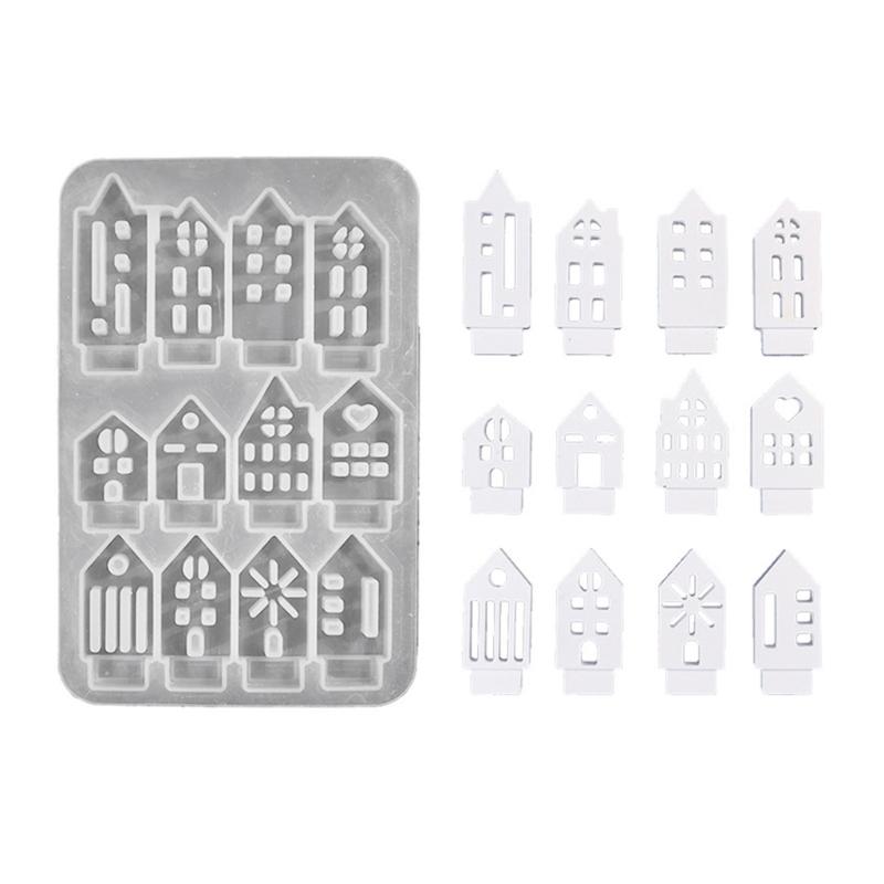 Silikonform für Kerzenständer aus Gips, Kerzensockelform, aushöhlen Haus Kerzenhalterform, Ornamente, Wohndekoration