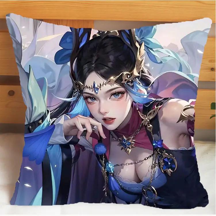Arena of Valor Honor of Kings Diao Chan Pillow and Pillowcase Cushion Cover Case Double Sided Print Plush Throw Pillows 40x40cm