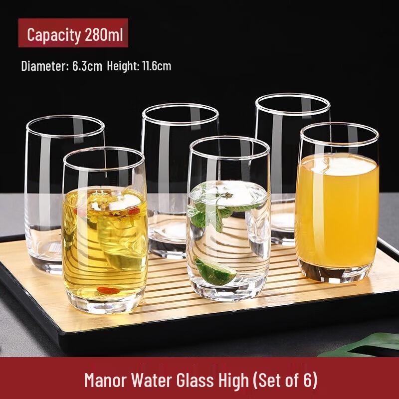 Zhuopu Heat-Resistant Glass Drinking Cups (6-Pack)