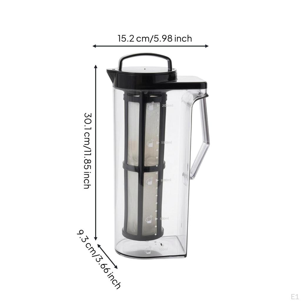 Refrigerator Pitcher with Infuser Infusion Strainer Clear Carafe Lid for Families,