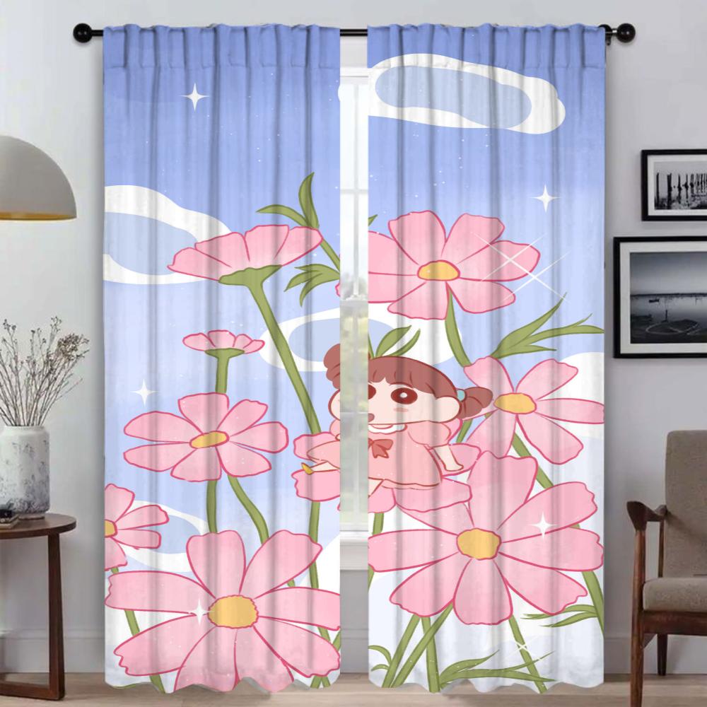 Crayons Shins Chans Curtains Child Room Living Curtain Home Interior Camera Shades Partition Tulle Bedroom Made Of Polyester Washable Area Ready