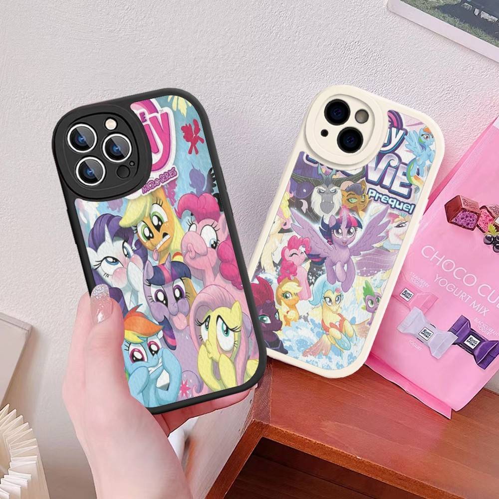 Cute M-My Cartoon P-Pony L-Little Phone Case For IPhone 16 15 14 11 12 13 Pro Max Plus Back Leather Shell