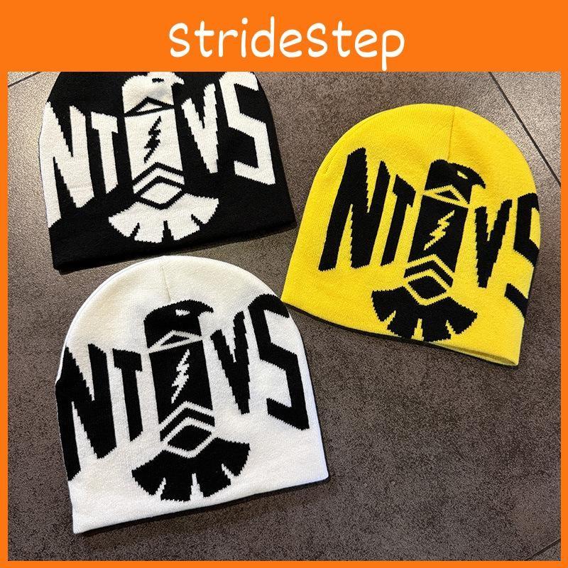 Color Fashion Blocked Letter Pattern Neutral Casual Warm Knitted Hat Winter For