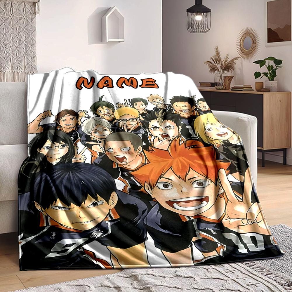 Custom 1pc Haikyuu!! Team Spirit Blanket, Soft And Comfortable Blanket, Casual Warm, Camping Travel Blanket, Birthday Gift Q91286