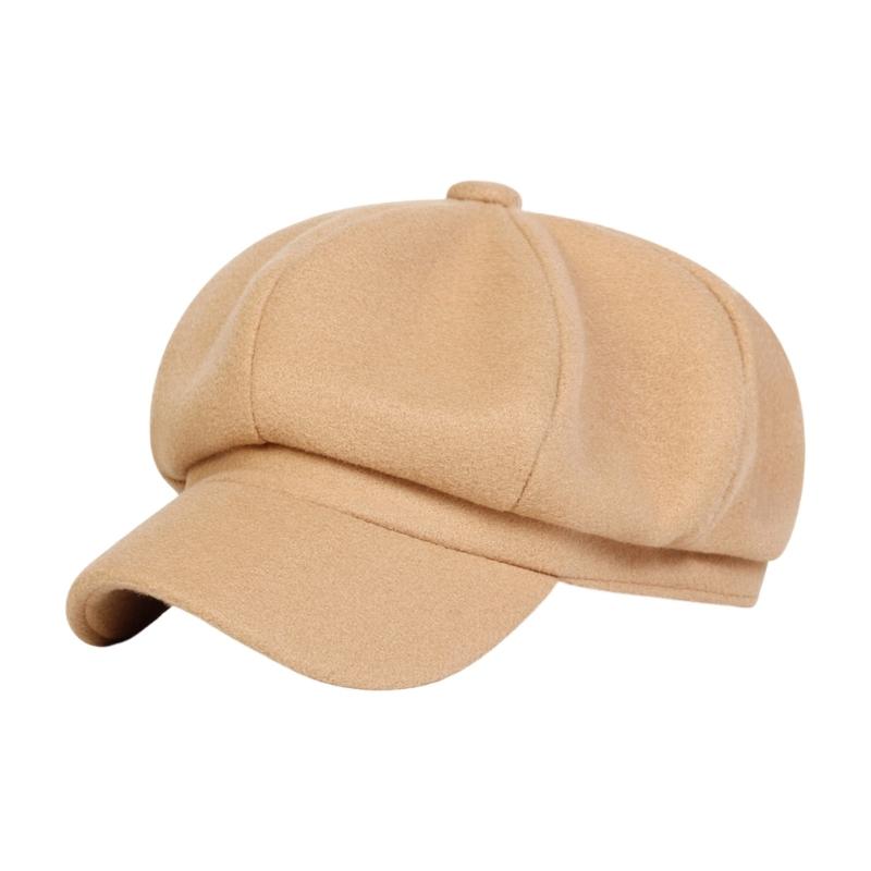Soft Warm Winter Painters Cap With Solid Color Cotton Newsboys Cabbie Hat For Women Casual Outfit Everyday Essential