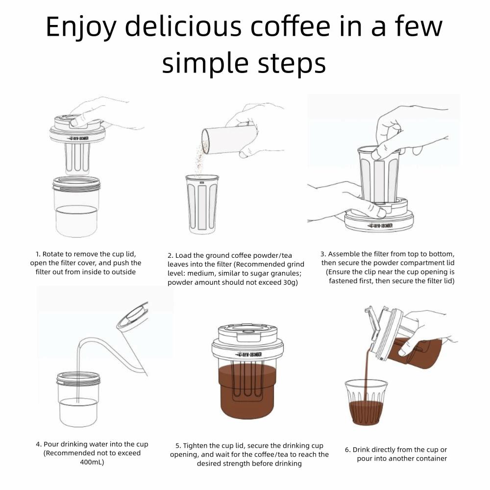 530ml Cold Brew Cup Airtight Lid Leakproof Teacup Drink Mug Coffee Cup  Outdoor Use