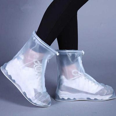 1 Paar Regenschuhüberzieher Wasserdicht Verschleißfest Reißverschluss Rutschfest Einfarbig Schützend PVC Damen Regenschuhüberzieher Stiefel