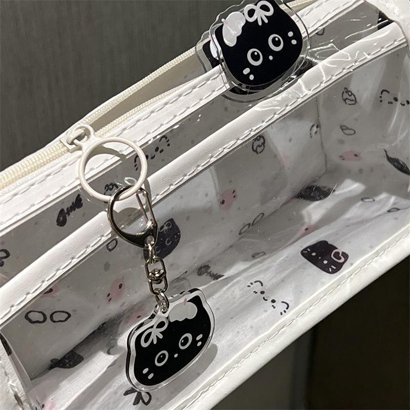 Cute Cartoon Translucent Pencil Case Double Layer Large Capacity Stationery Storage for Kids Students Art Class School Use