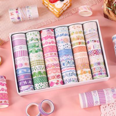 Wheat Youth Korean Cartoon Washi Tape Set - 60 Rolls In Gift Box