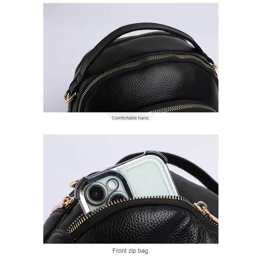 Crossbody Bag Women Faux Leather Multi Zipper Daily Commute