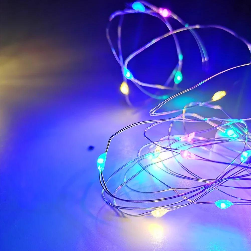 20 шт. Мини светодиодные гирлянды водонепроницаемые 2 м 20 светодиодов 3 режима спальня дом Новый год Рождество подарок DIY украшение освещение 20pcs multicolor