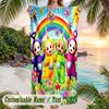 Teletubbies Beach Towel, Personalized Custom Text, Quick Dry Soft Large Towel For Swimming Pool Travel