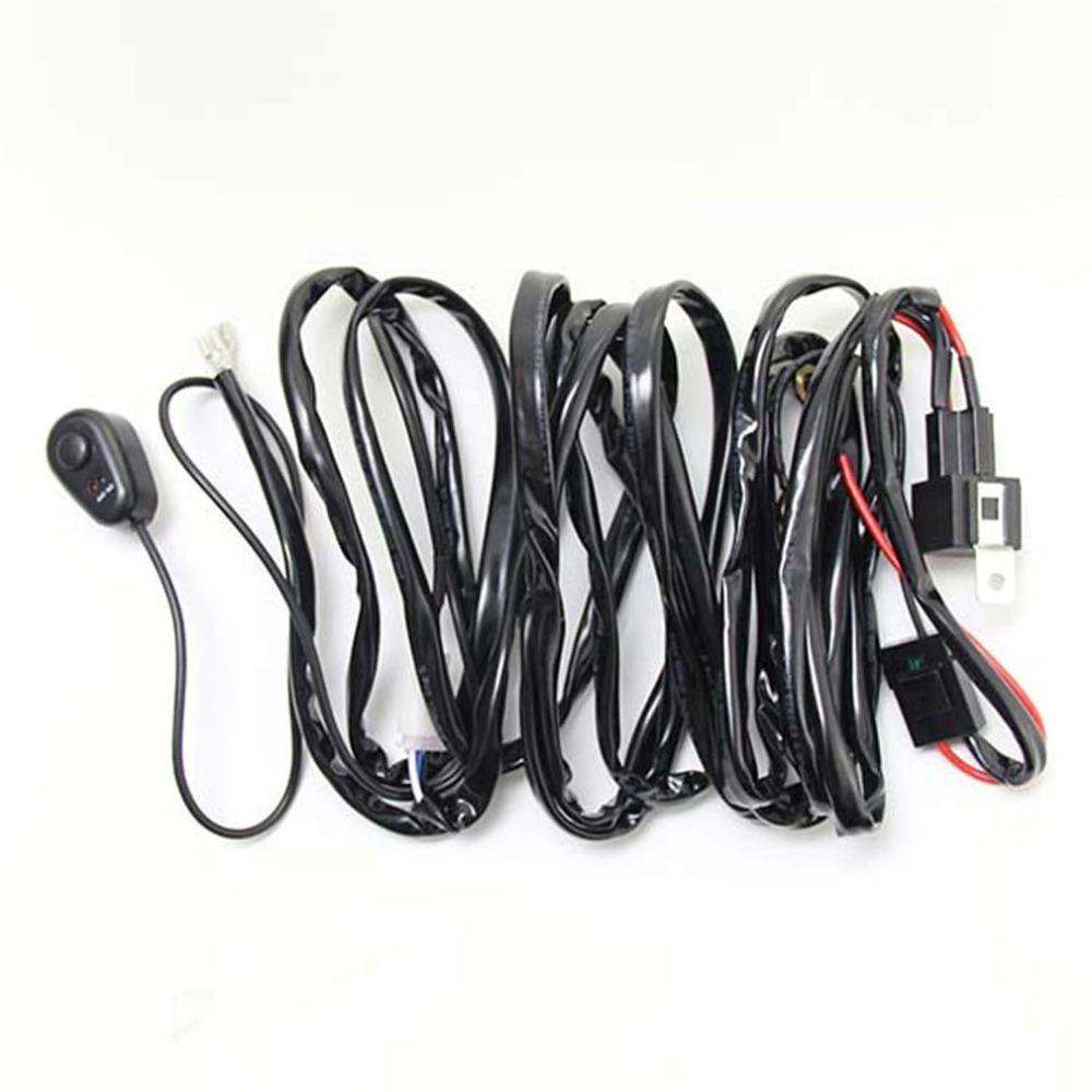 Universal 12V 40A Wiring Harness Kit Loom Car Fog Light Auto for LED Work Driving Light Bar With Fuse and Relay Switch