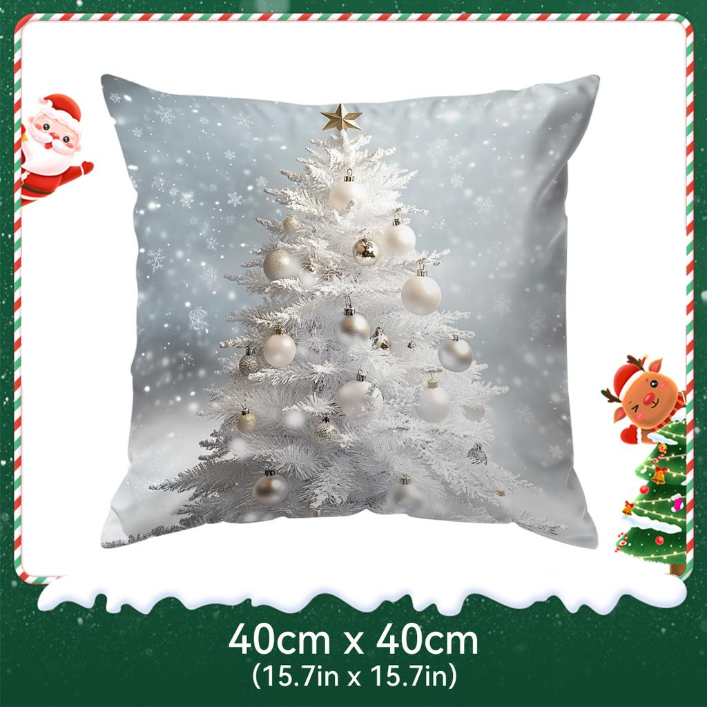 Vintage White Christmas Ball Pillowcase Bedroom Cushion Cover 100% Polyester Living Room Cushion Pillowcase Home Decor