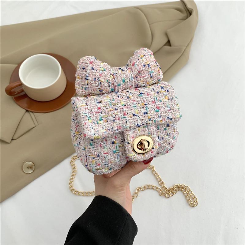 Stylish Casual Spring Knit Small Crossbody Bag With Elegant Chain Strap For Women
