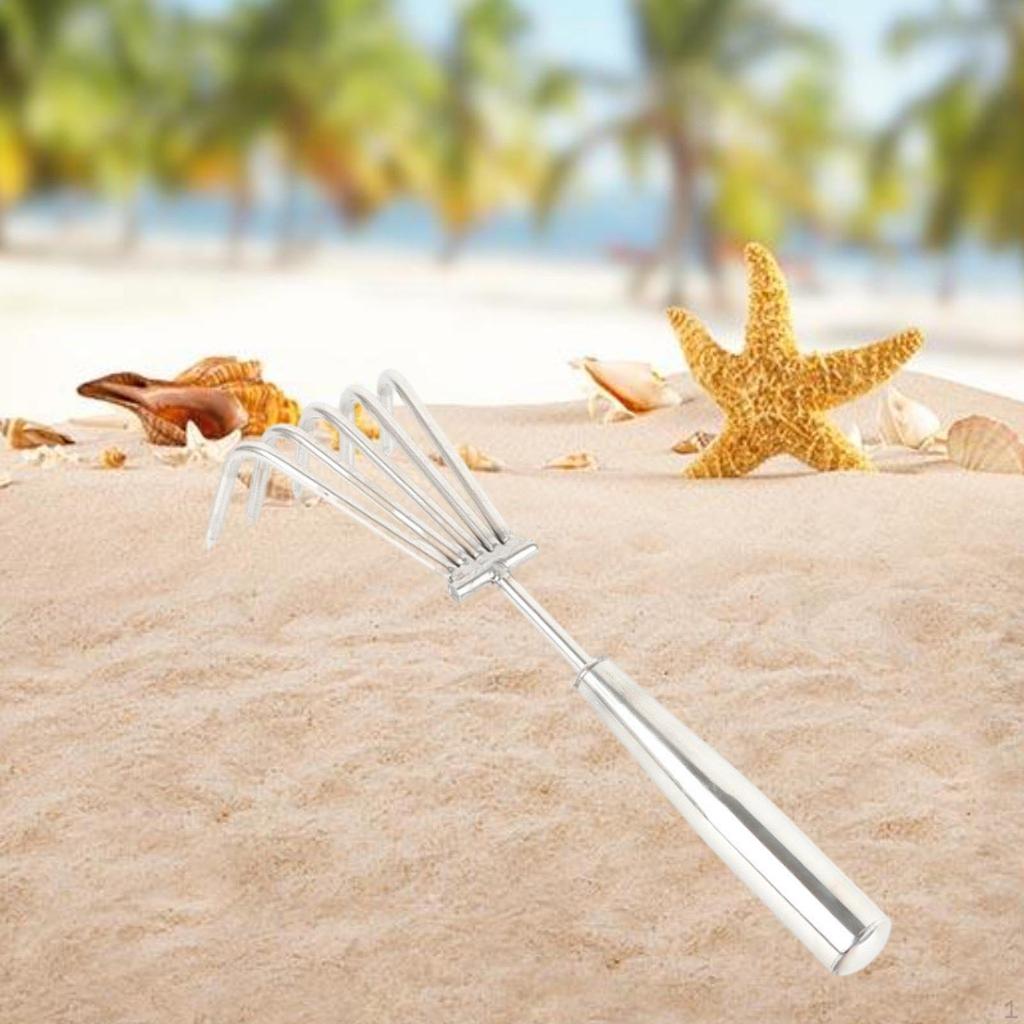 Compact Hand Rake for Soil Cultivation and Leaf Collection In Gardens