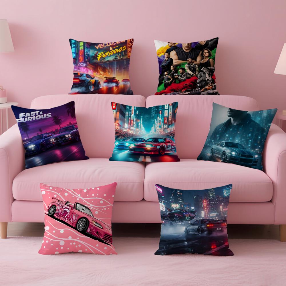 Film FFast Furious Cushion Cover Pillow Case Ultra Soft Skin Friendly Fabric Cloud Like Comfort Concealed Zipper