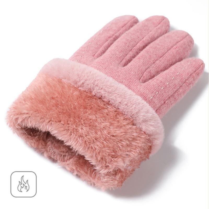 Winter Weibliche Warme Kaschmir Touchscreen Fäustlinge Doppel Dicken Plüsch Handgelenk Frauen Fahren Handschuhe