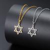Jeshayuan Star of David Pendant Necklace with Zircon Bling David Star Necklace Luxury Anniversary Wedding Jewelry Gift