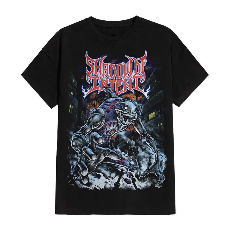 Melody Bands Intent Shadow  BLACKOUT DARK ROCK LOOSESHIRT TSHIRT S