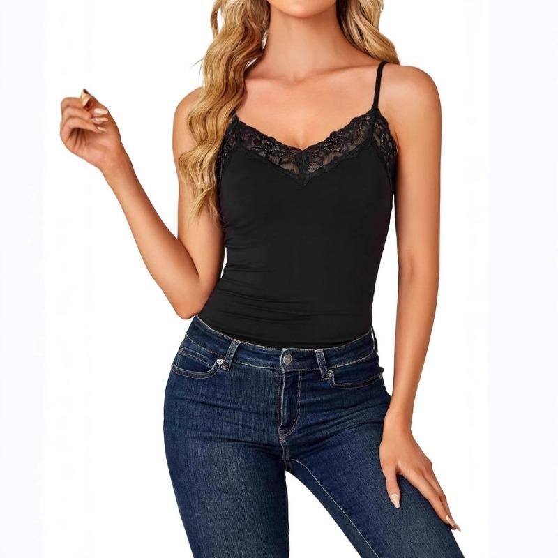 Női nyári női csipke V-nyakú állítható vékonypántos camisole divatos új stílus