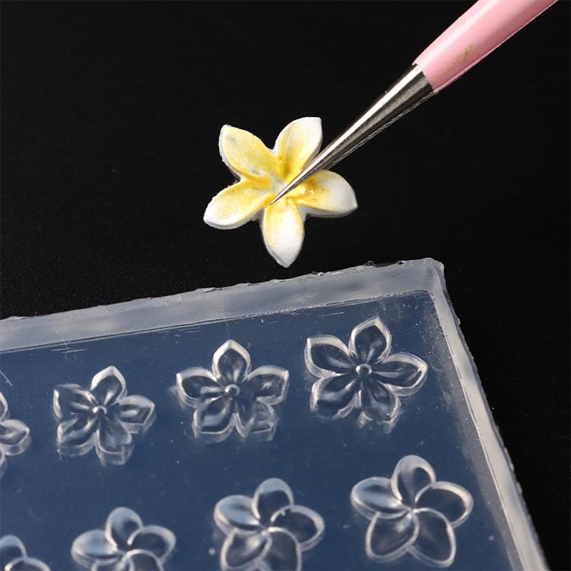 Handmade Diy Frangipani Silicone Nail Art Mold For Manicure Fashionable Flower Nail Art Design Mould High Transparent Template