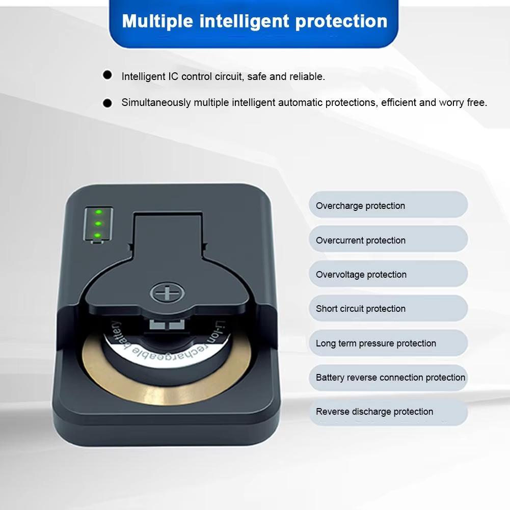 Button Bettery Charger Rechargeable Lithium For LIR1025/1220/2016/2025/2032/2430/2450 Battery Charger Type C With LED Indicator